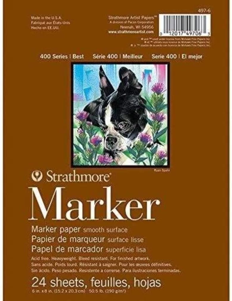 Strathmore Bloc de papel marcador 6 "x 8"-50lb liso 24 hojas