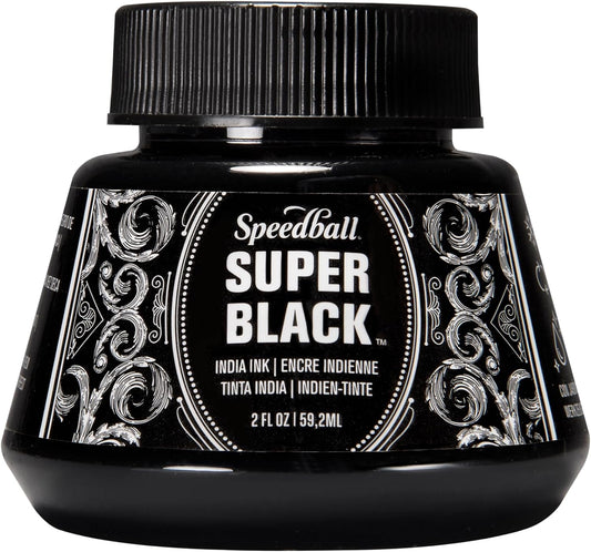 Speedball Tinta Super Black India, 2 onzas