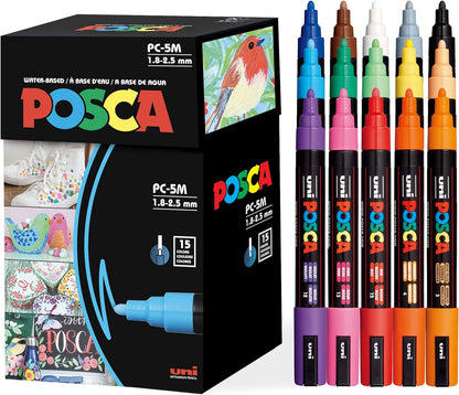 Posca Rotulador de pintura - punta media - juego de 15