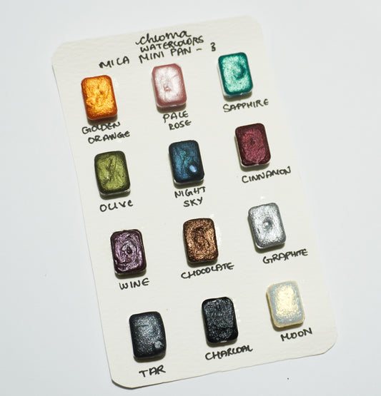 Acuarelas Artesanales: Mica 3 Mini Pans- Chroma Watercolors