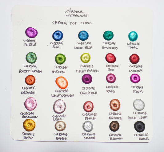 Acuarelas Artesanales:  Chrome Dot Cards - Chroma Watercolors