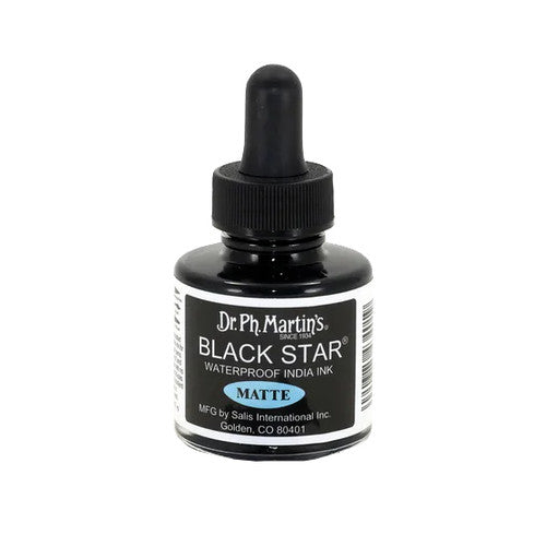 DR. MARTIN'S BLACK STAR MATTE INDIA INK, 1.0 OZ