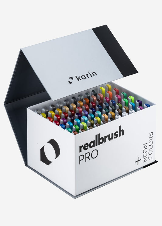 KARIN MARKERS - Realbrush PRO | Mega Box PLUS | 72 colores + 3 blenders