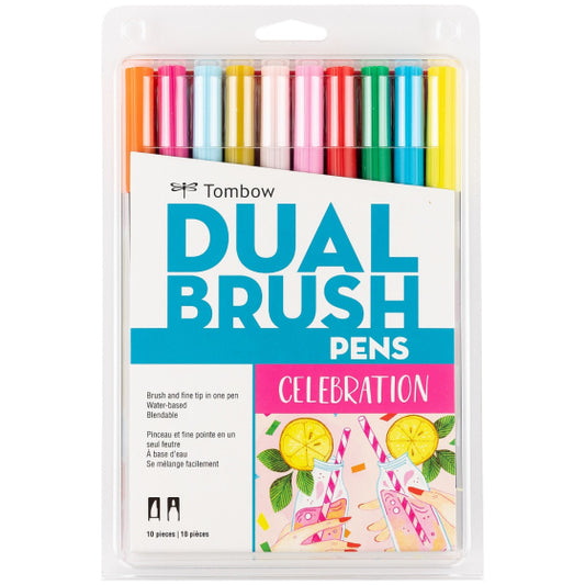 Tombow Dual Brush Pen Art Markers, Celebration, 10-Pack