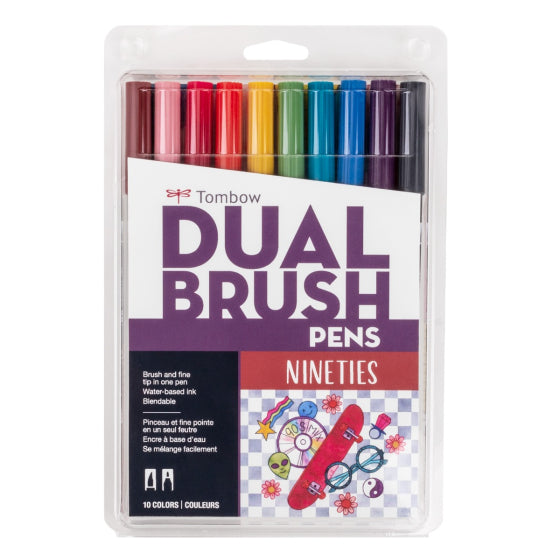 Tombow Dual Brush Pen Art Markers 10-Pack, Nineties